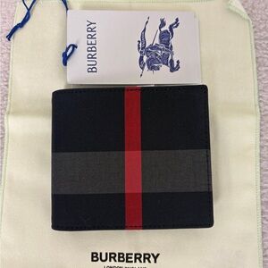 Burberry Navy check printers wallet NEW